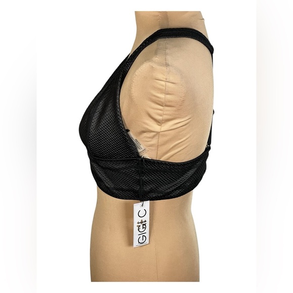 GIGI C ~Black Textured Women's Bralette NWT Large - Picture 3 of 7